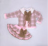 Pink and Camel Winter Knit Skirt Set
