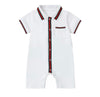 Boys White Cotton Romper