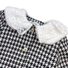 Lace Fur Collar Houndstooth Jacket