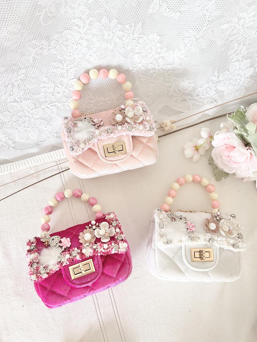 Pink Velvet Charm Purse