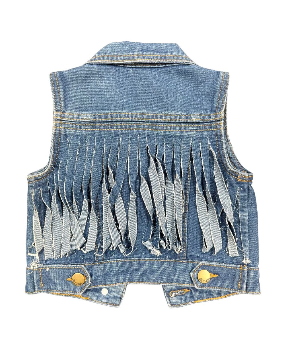 Fringe Back Denim Vest