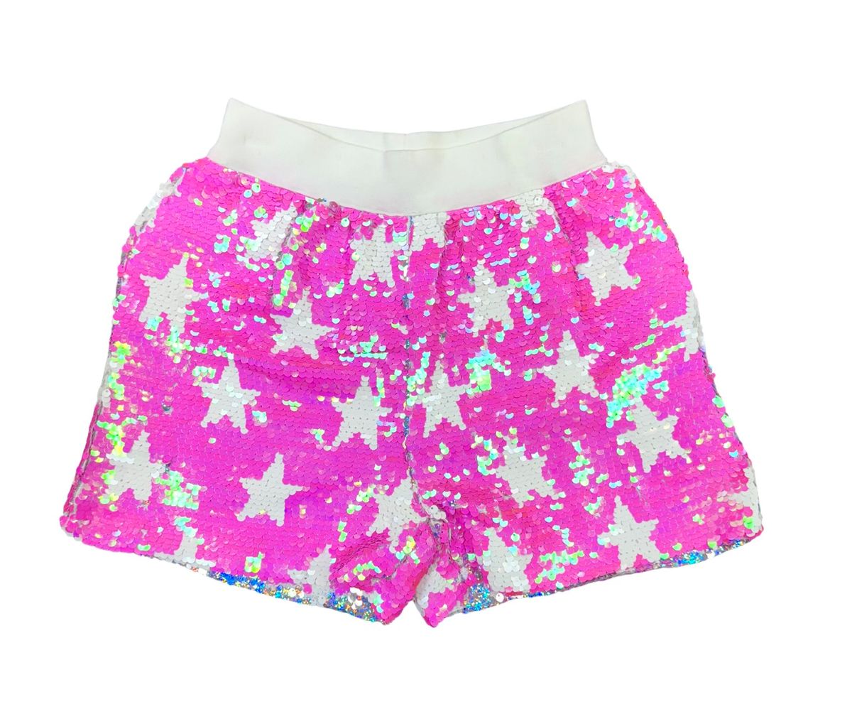 Fuchia Summer Sequin Shorts