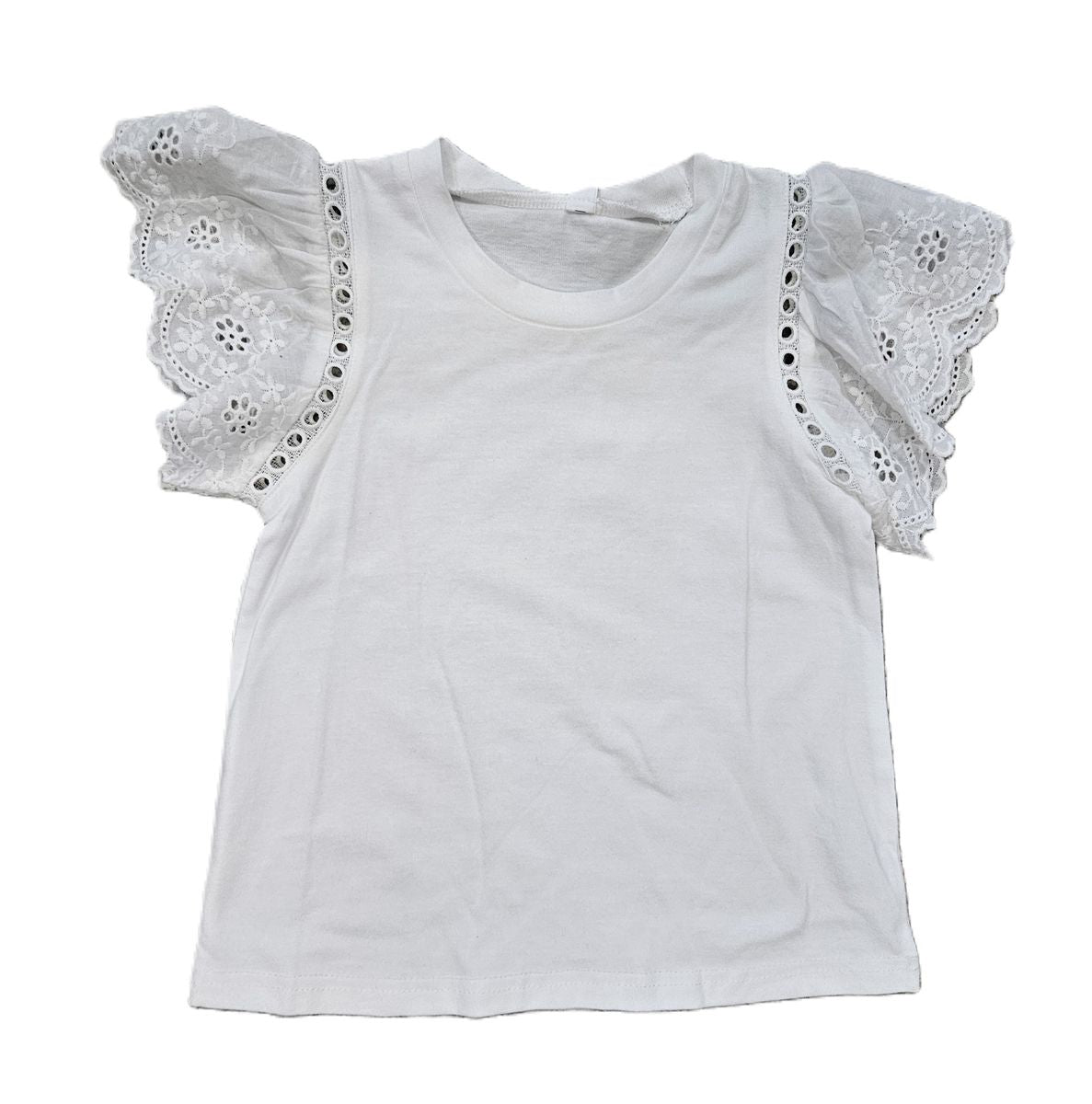 White Eye Cap Sleeve Top