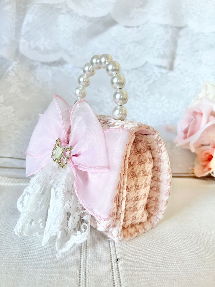 White Lace Skirt Bow Purse