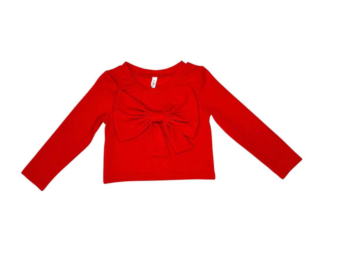 Red Bow Long Sleeve Shirt