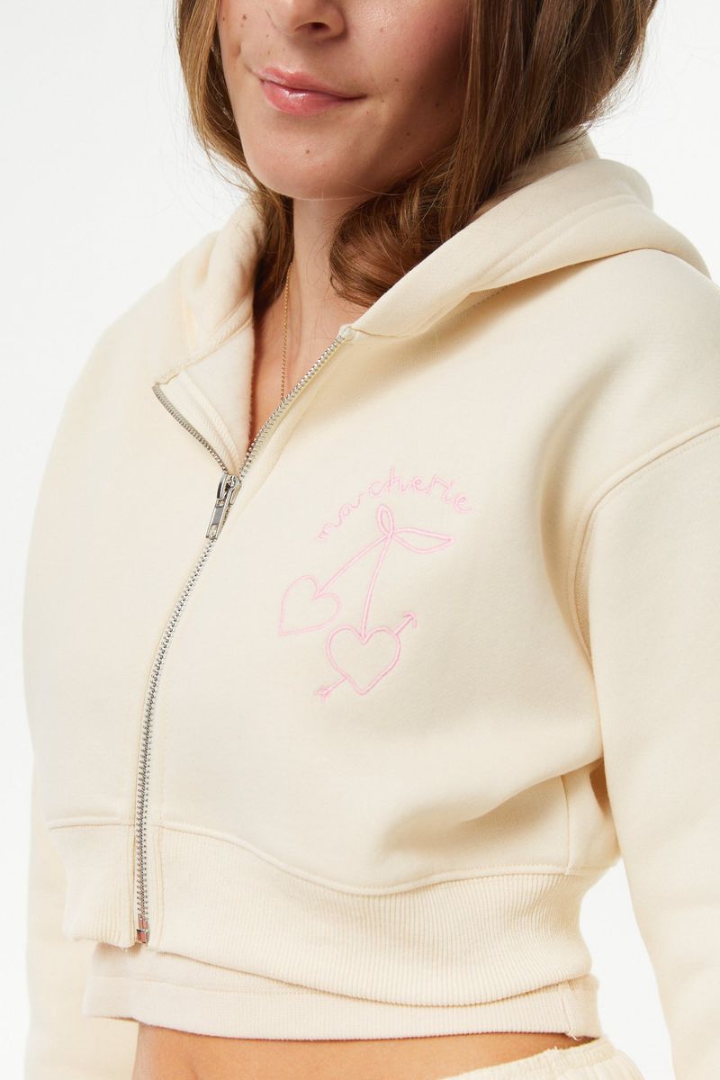 Mia Winter White Zip Up Hoodie