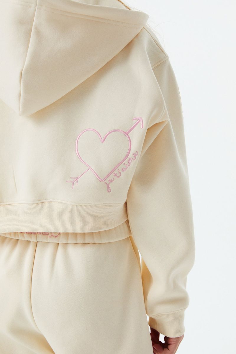 Mia Winter White Zip Up Hoodie