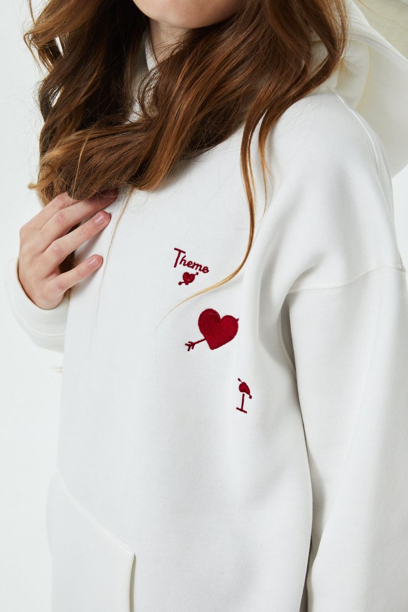 Lea White Terry Hoodie