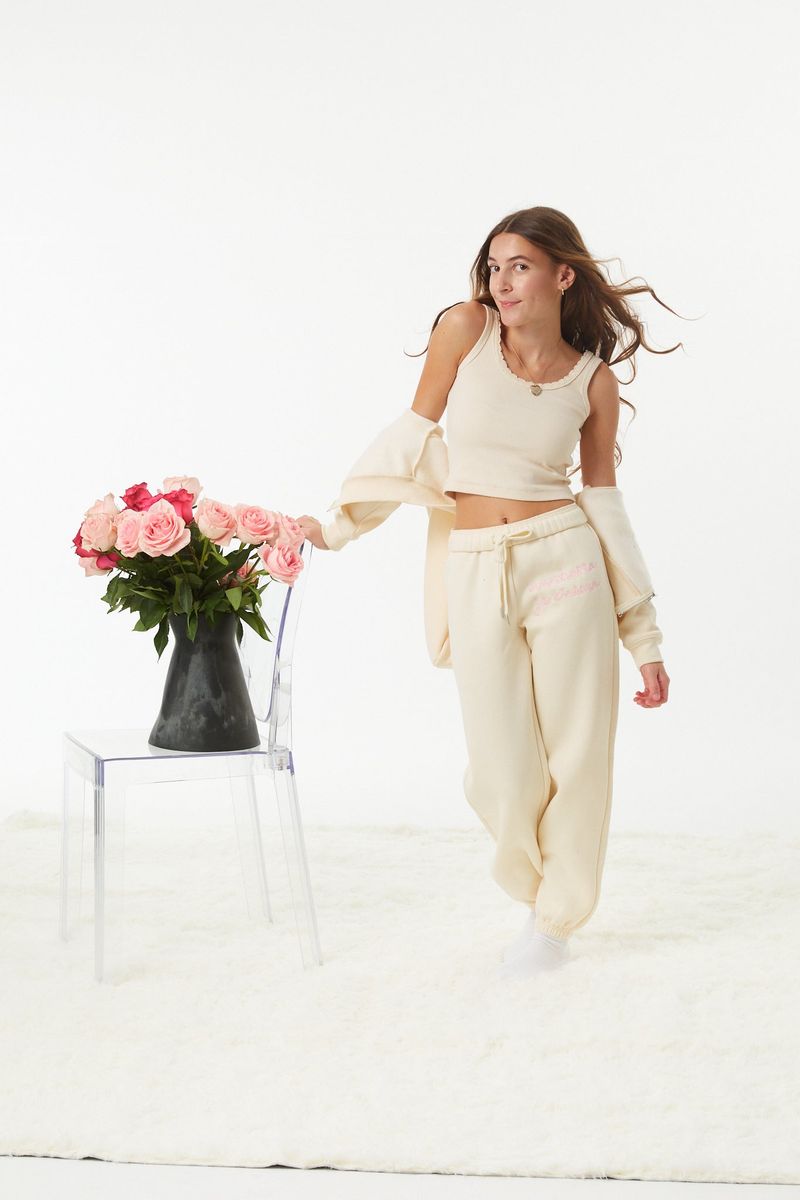 Jessie Winter White Terry Jogger