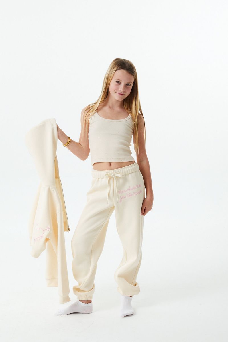 Jessie Winter White Terry Jogger