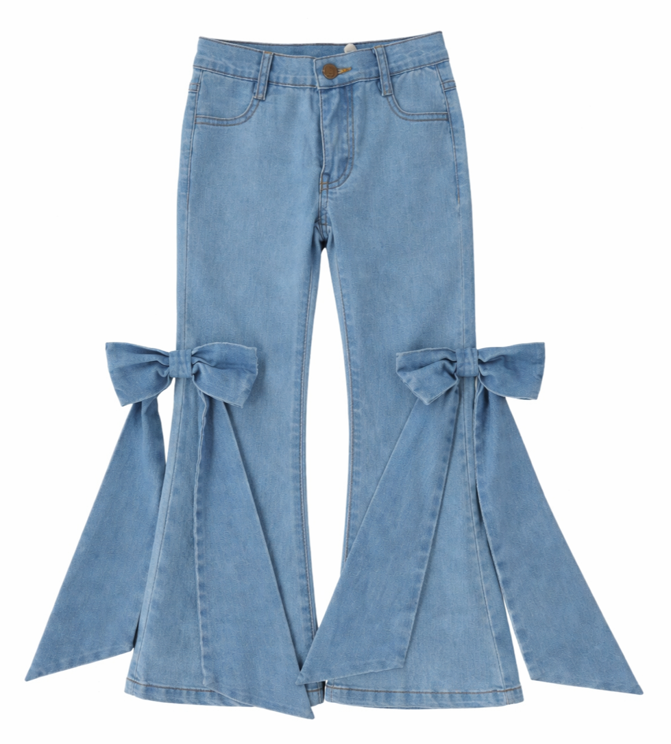 Side Bow Flare Jeans