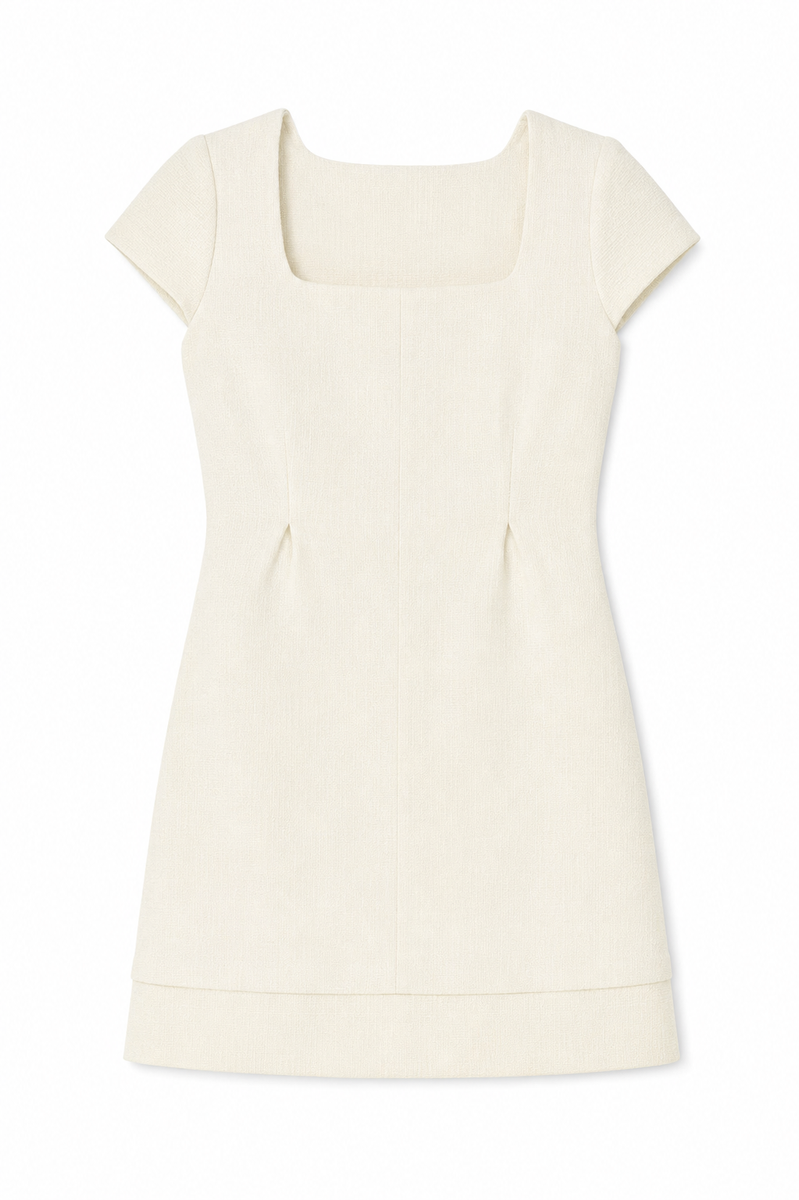 Fifine Beige Tweed Dress