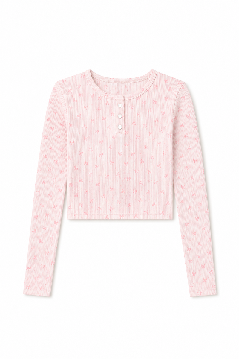 Savi Pink Thermal Henley
