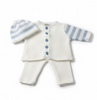 White and Blue Stripe Crochet Set