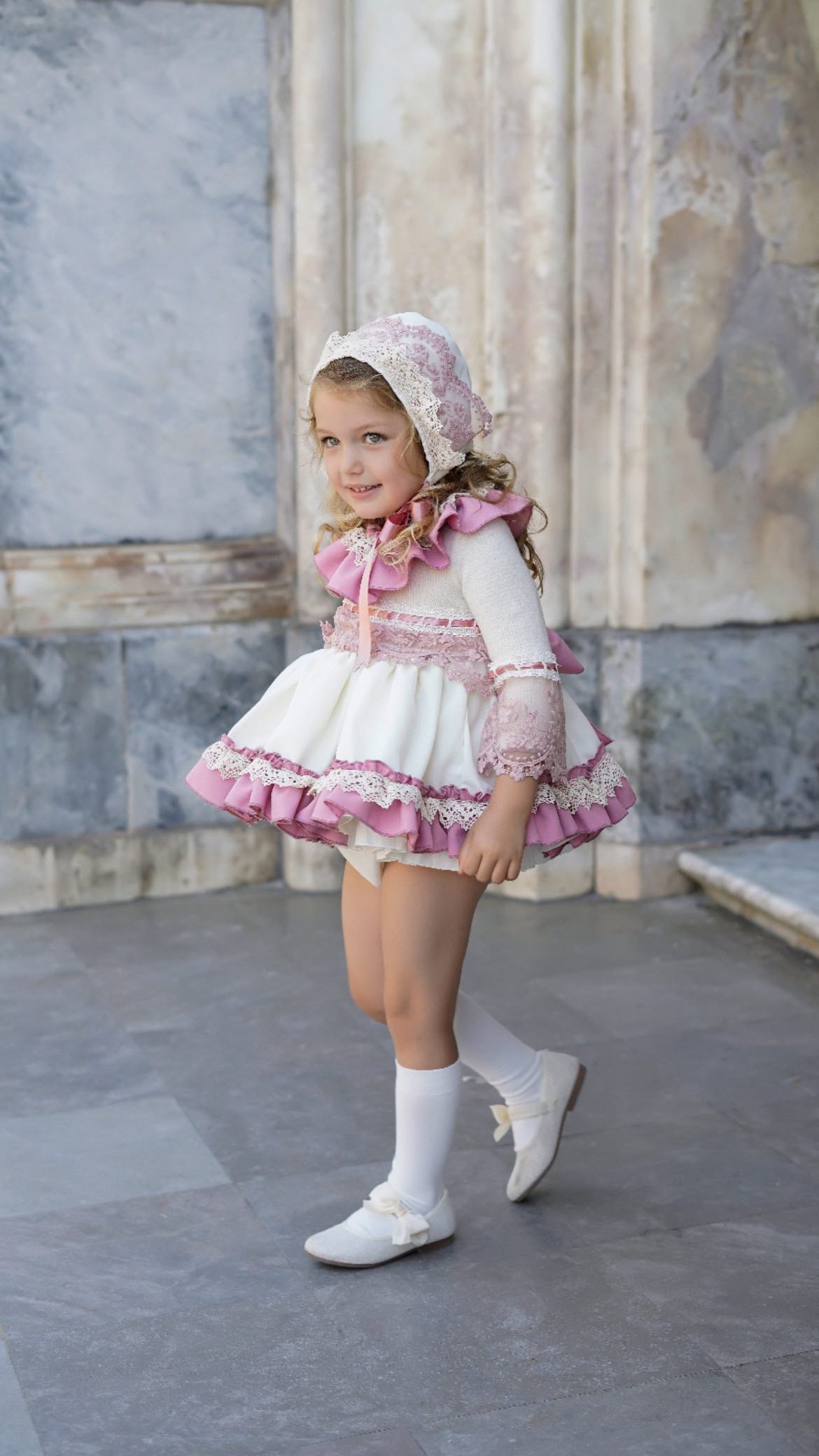 Blush and Ivory Knit Dress