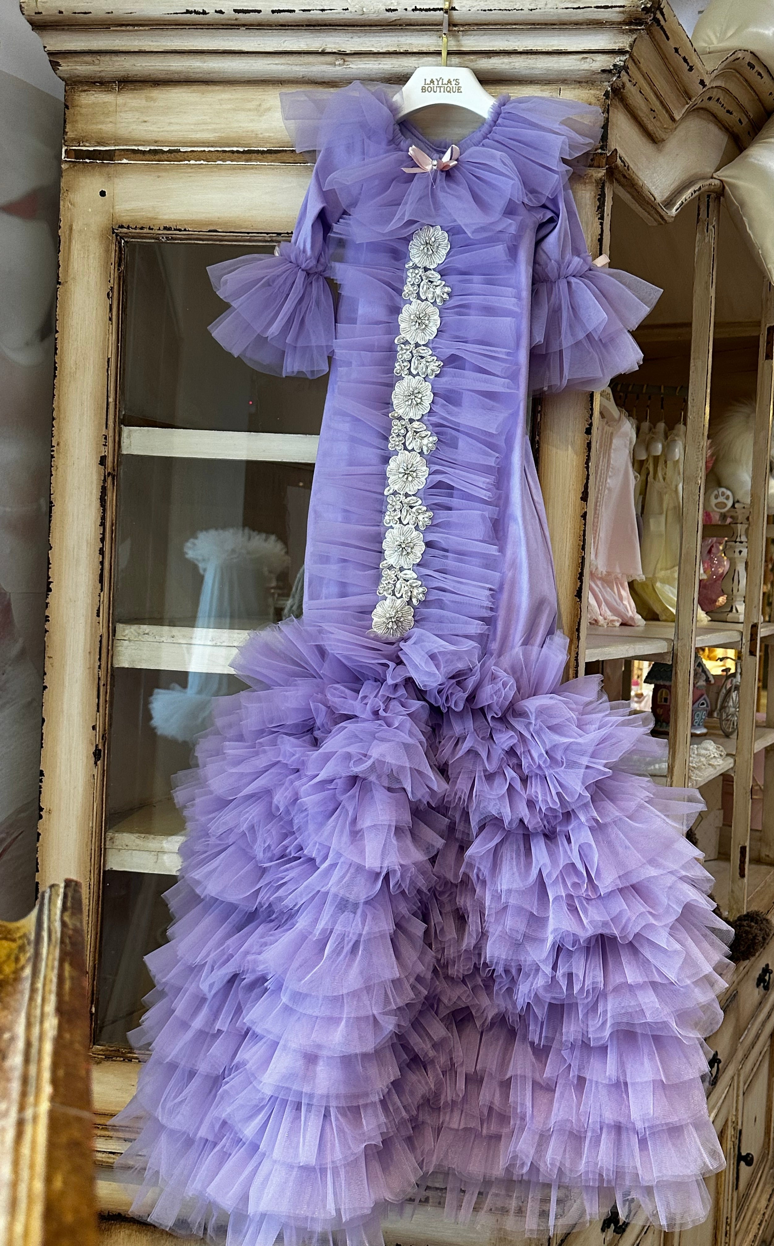 Purple Tulle Mermaid Gown