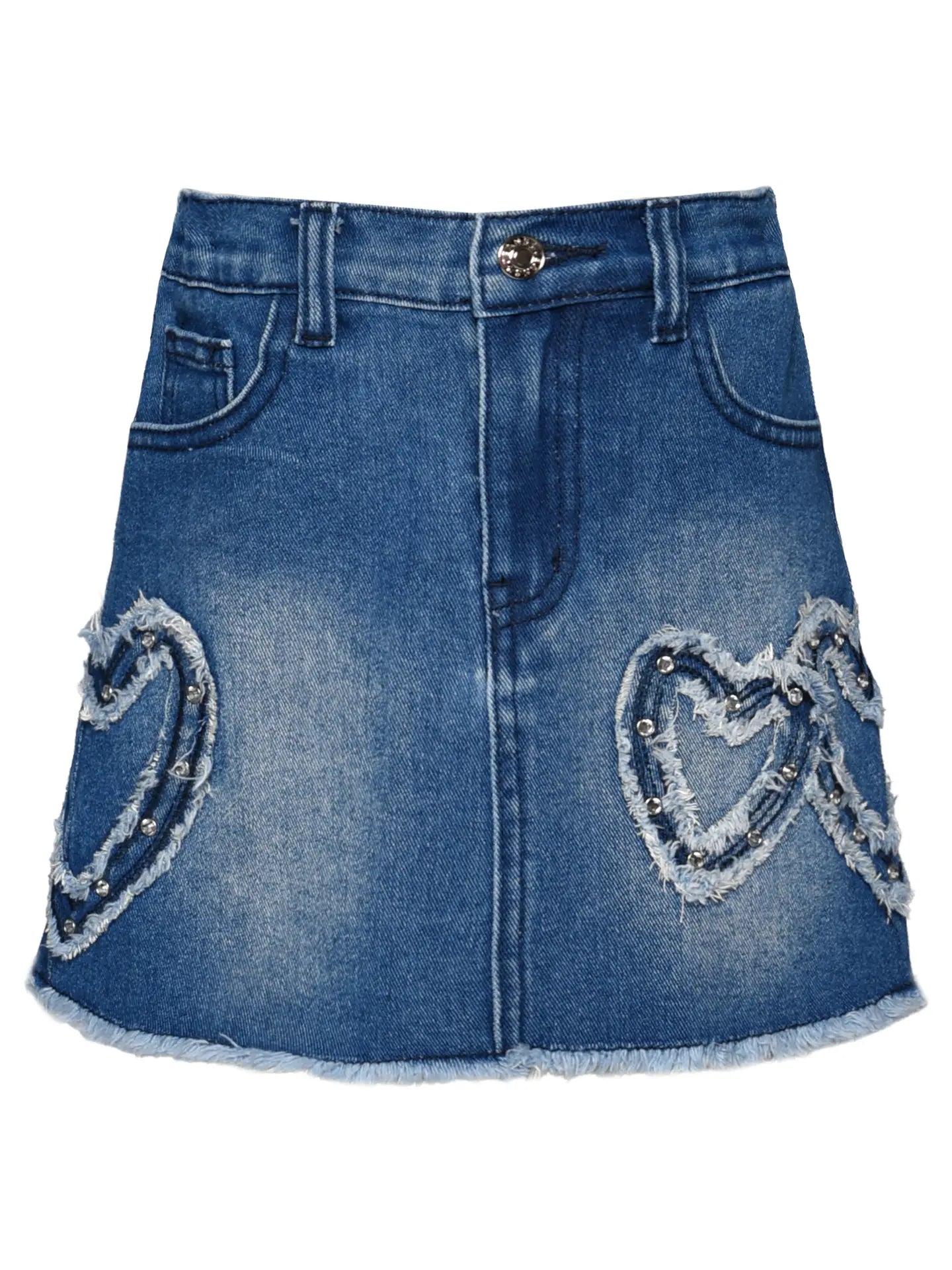 Heart Patch Denim Skirt