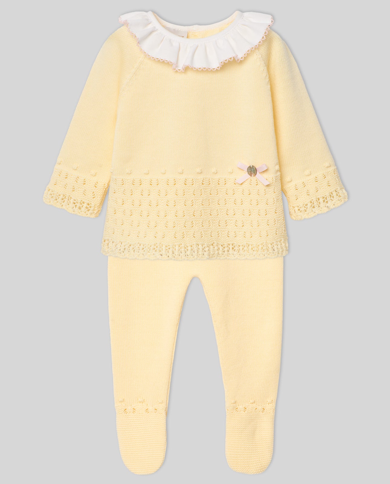 Pale Yellow Two Piece Knit
