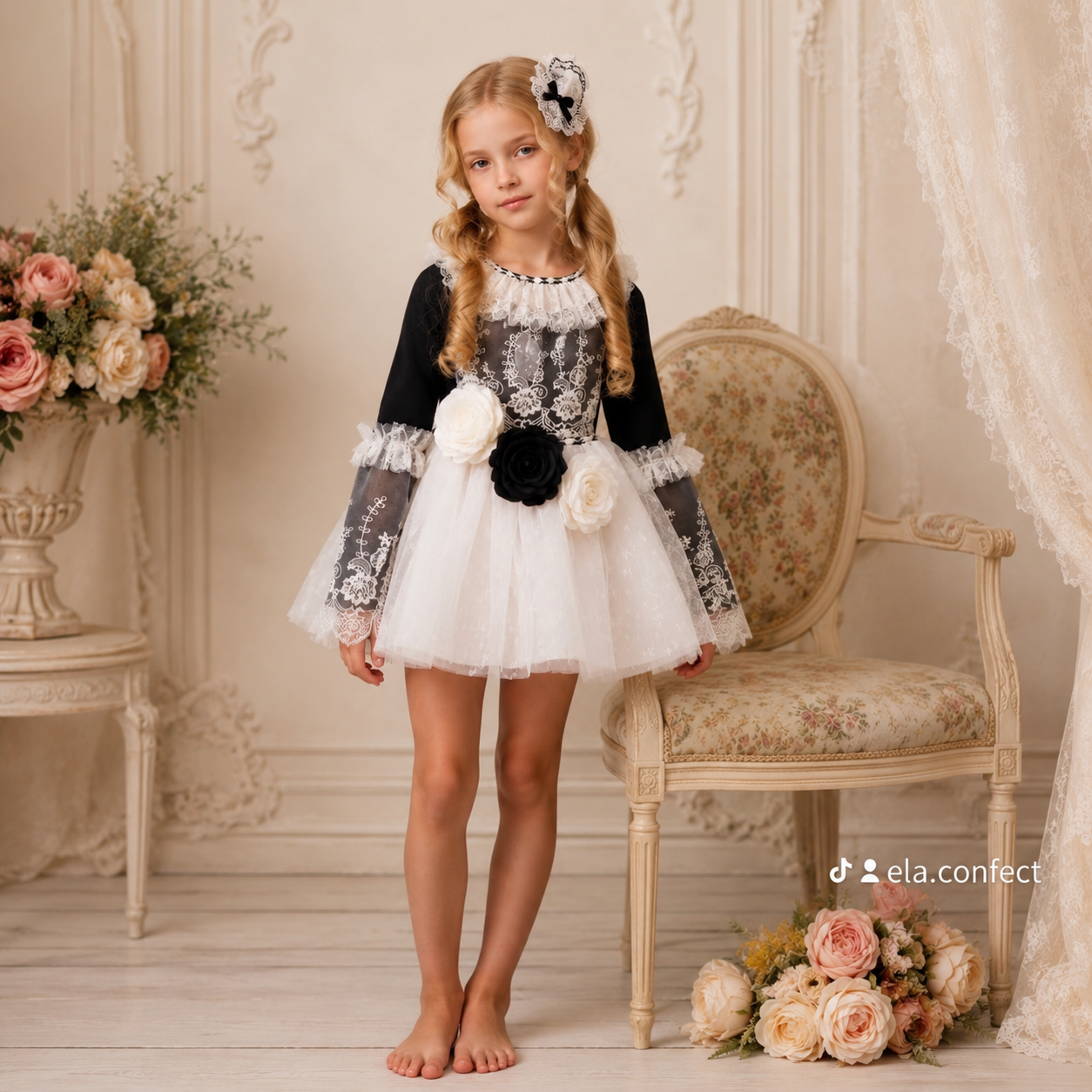 Black Knit Beauty Puffball