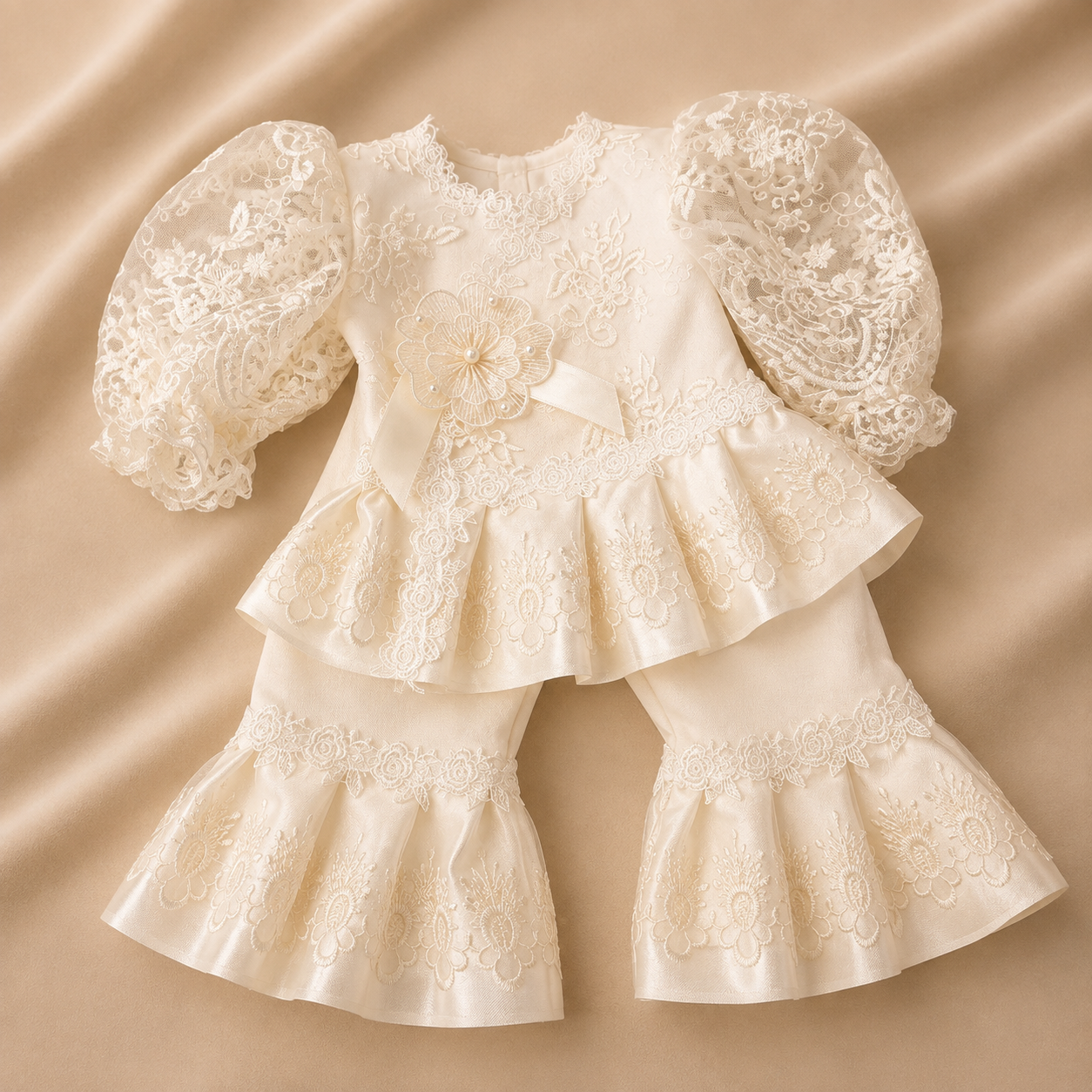 Bella Ivory Lacey Set