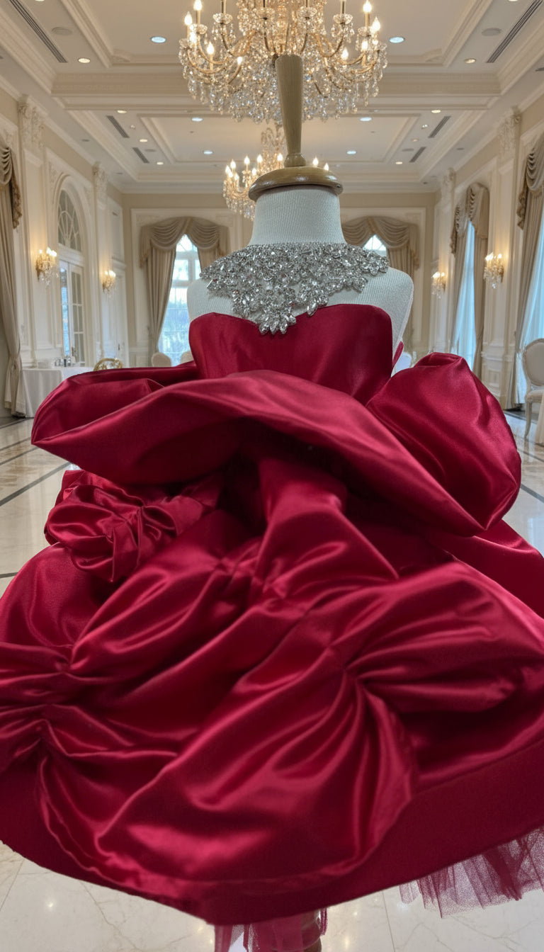 Red Satin Formal Dress