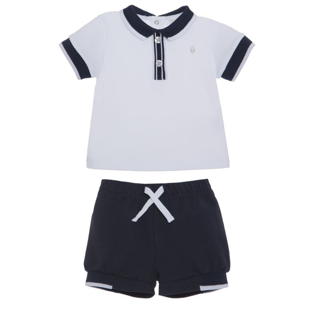 Navy & White Short Set