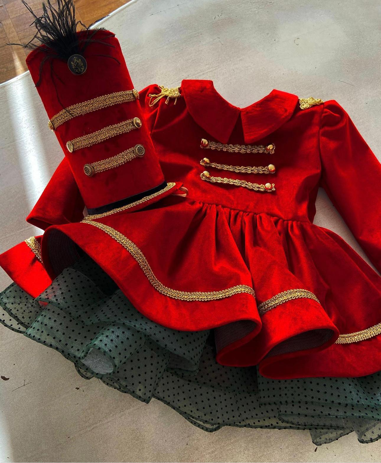 Holiday Nutcracker Velvet Dress and Hat