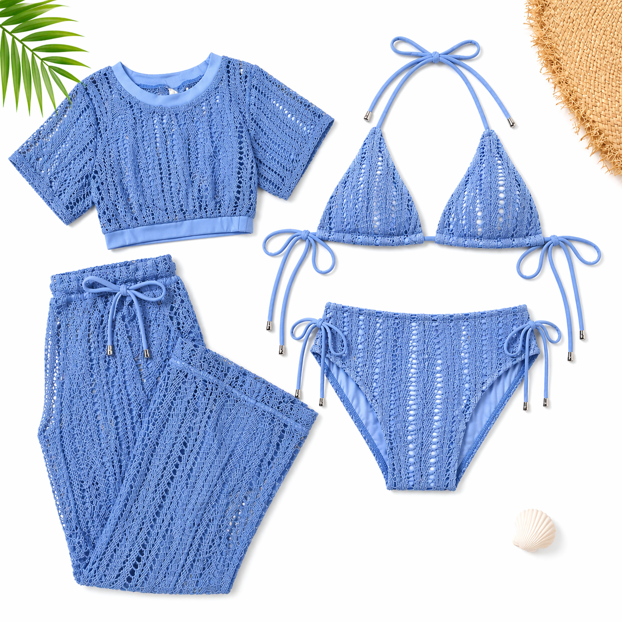 Blue Crochet Cover Up