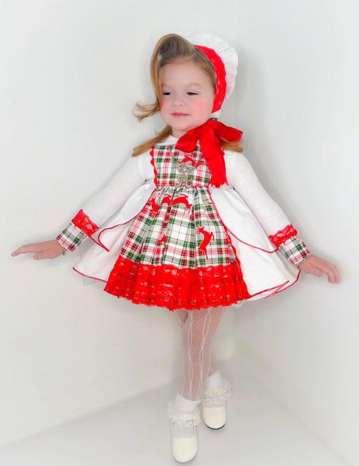 Holiday Plaid Reindeer Dress