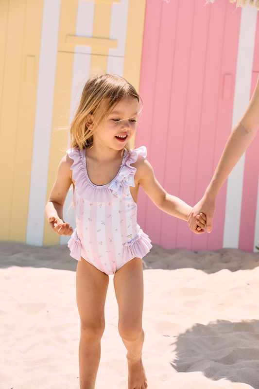 Floral Stripe Swimsuit
