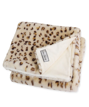 Cream Leopard Plush Blanket