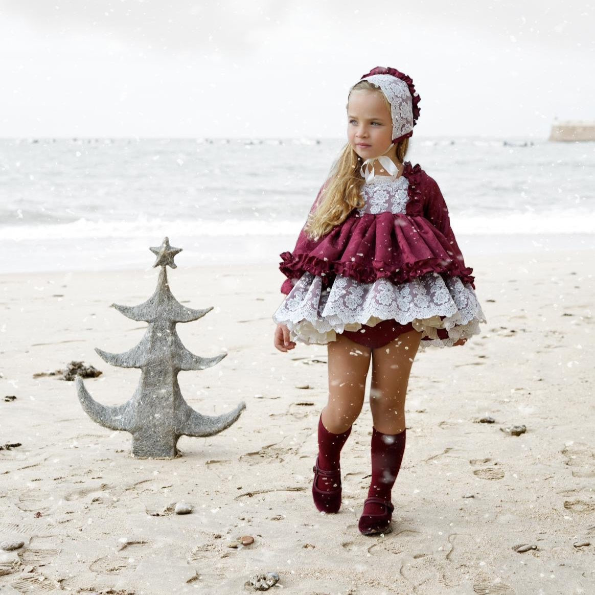 Christmas Garnet Lace Dress