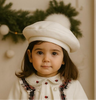 White Velvet Pom Beret