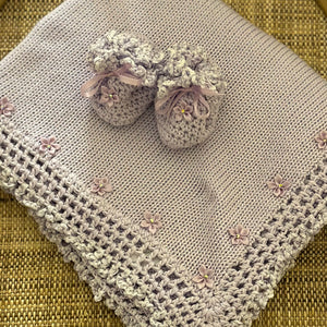 Lavendar Crochet Booties or Blanket