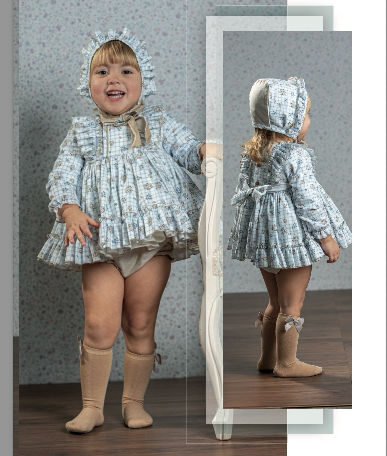 Baby Blue Check Pattern Dress