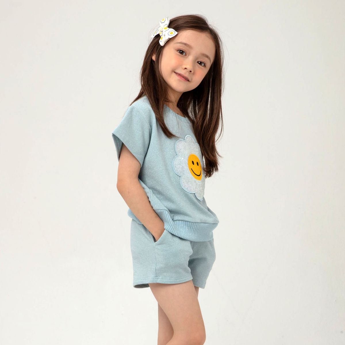 Metallic Daisy Sweatshirt Set