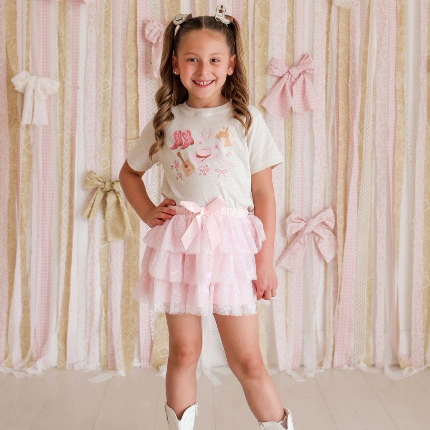 Bow Lace Tiered Tutu Skirt