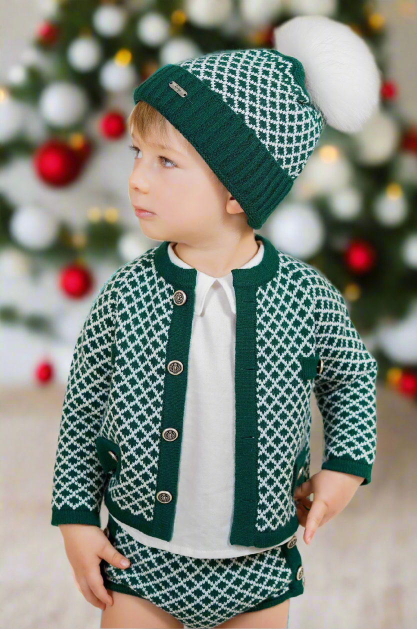 Bottle Green Boy's Bloomer Set