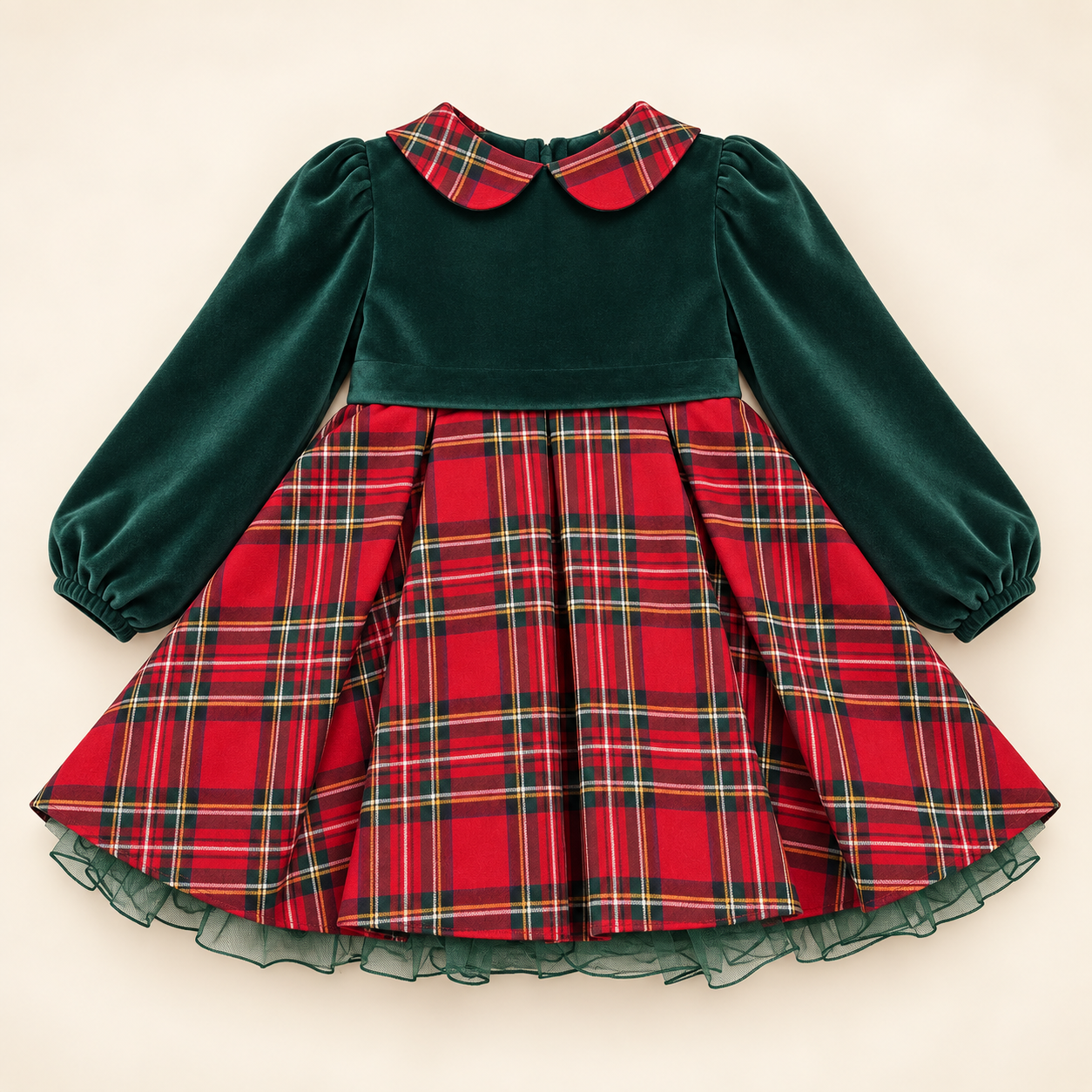Emerald Green Tartan Dress