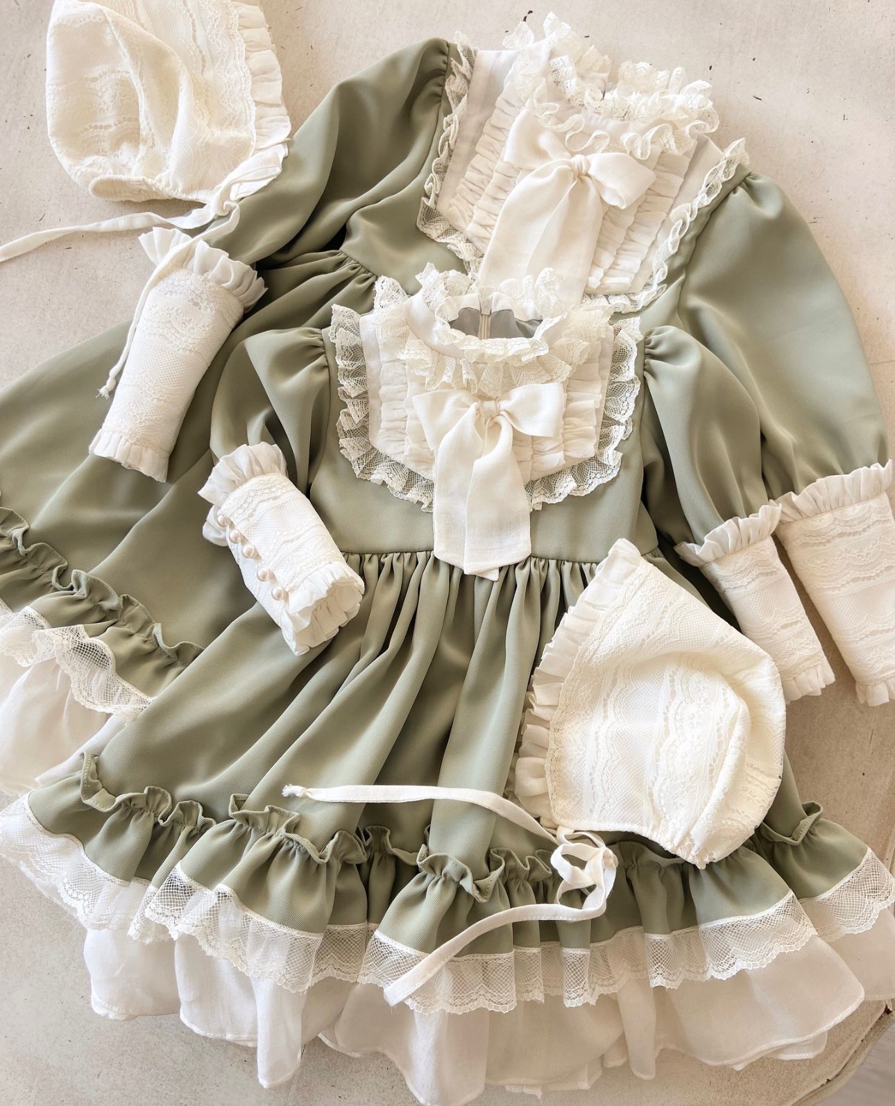 Soft Sage Victorian Dress