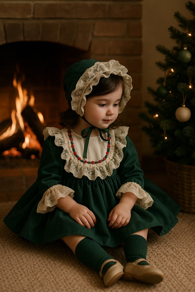 Green Velvet Bonnet