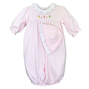 Pink Bunny Infant Gown