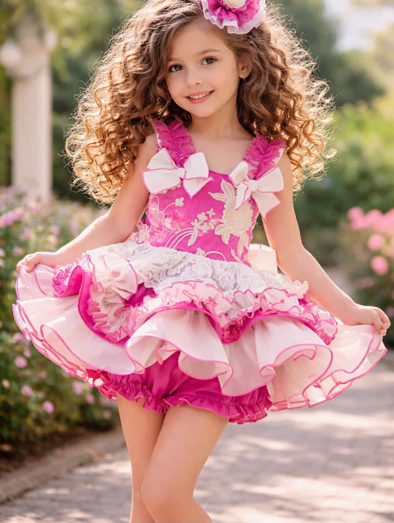 Hot Pink Estelle Bloomer Dress