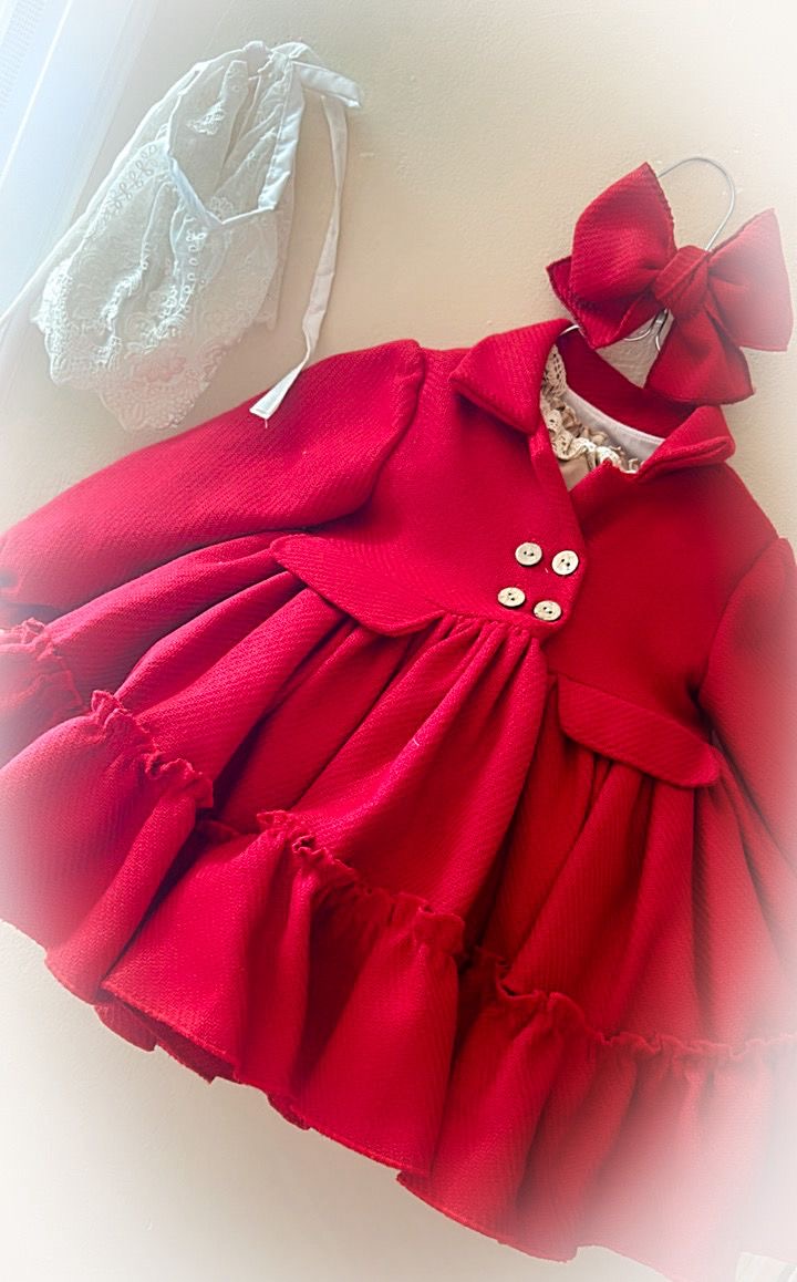 Estilina Red Coat and Bonnet