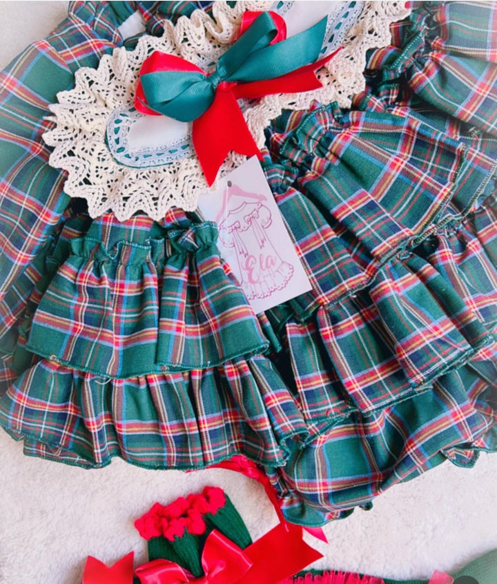 Holiday Lace and Plaid Dress