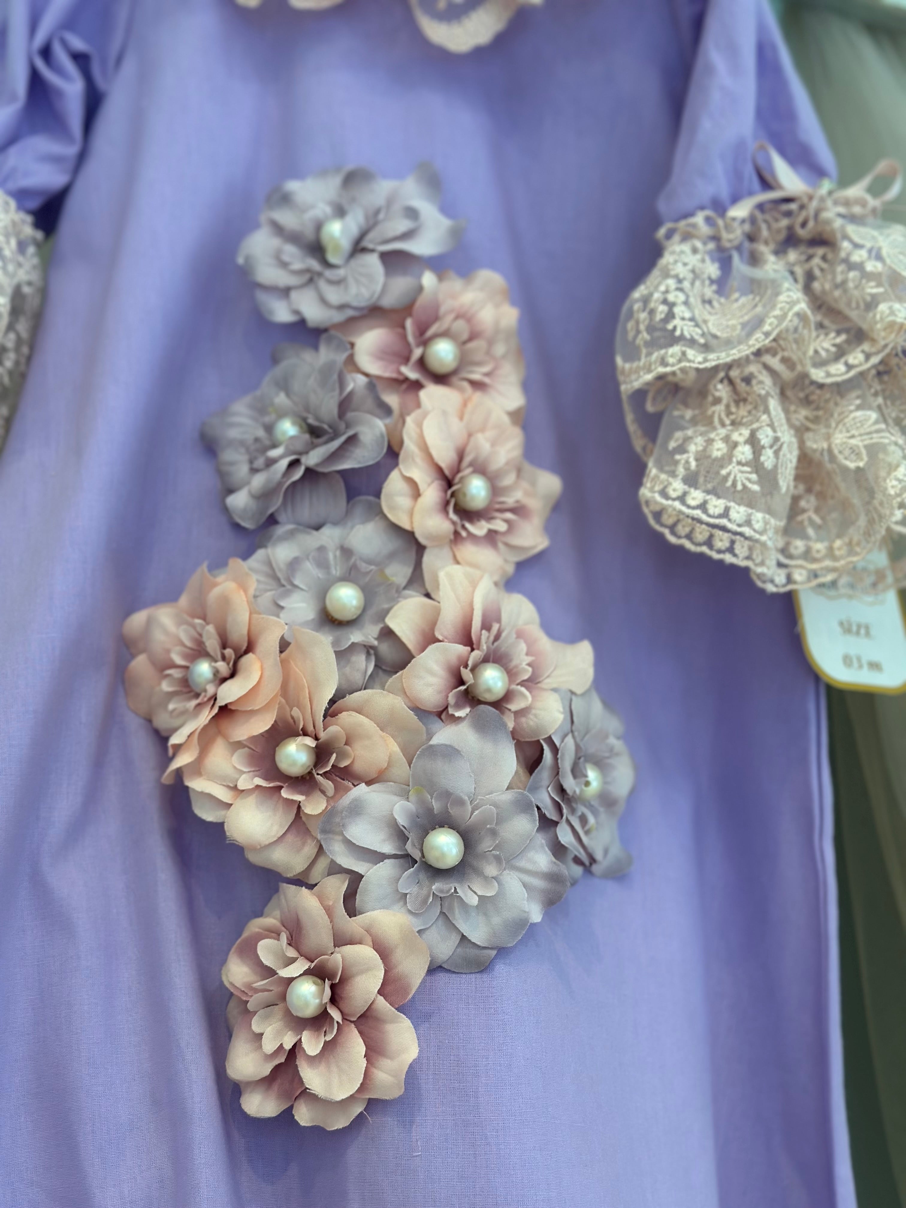 Purple Flower Baby Gown