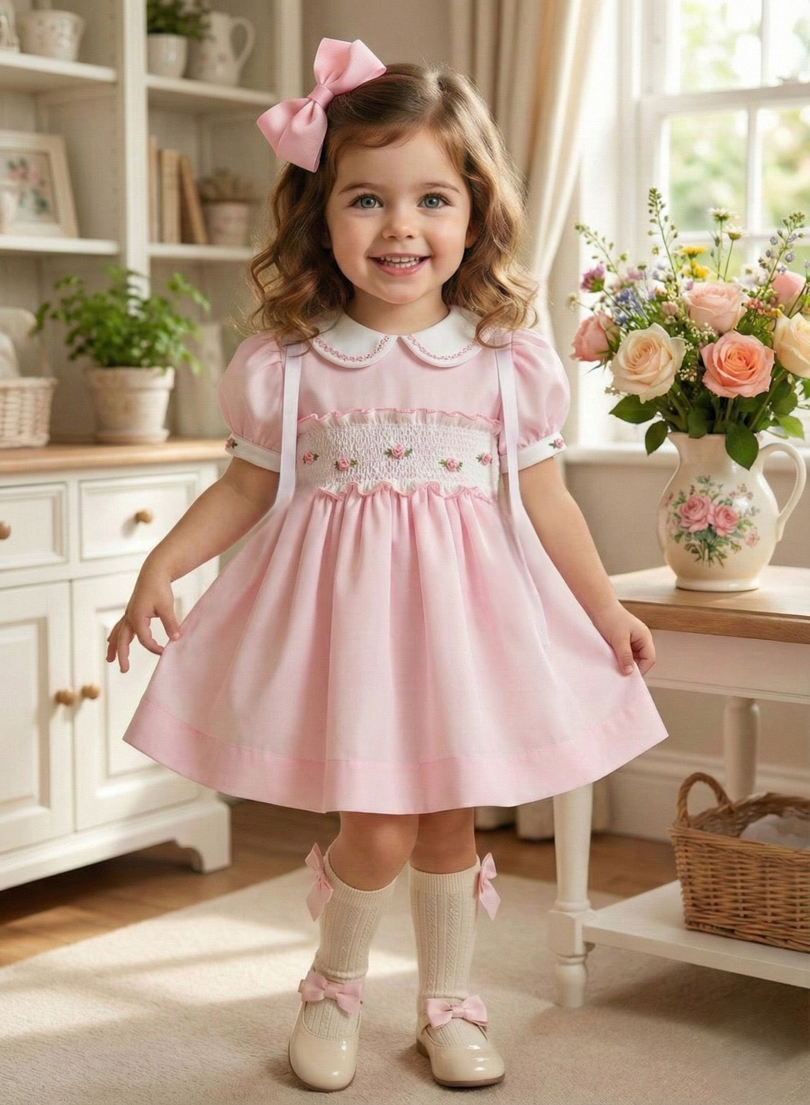 Soft Pink Smocked Dress