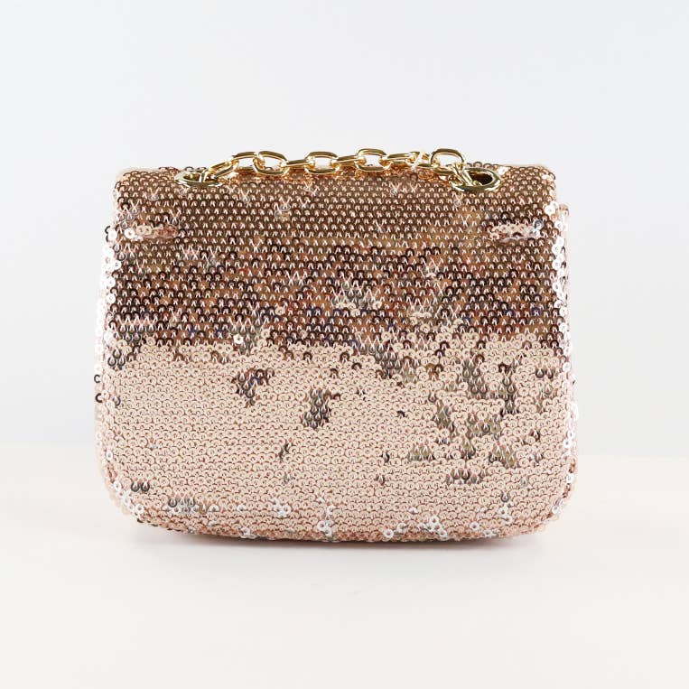 Floral Appliques Sequin Purse
