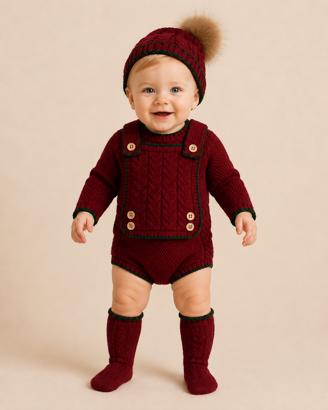 Dark Red Luxury Boys Set