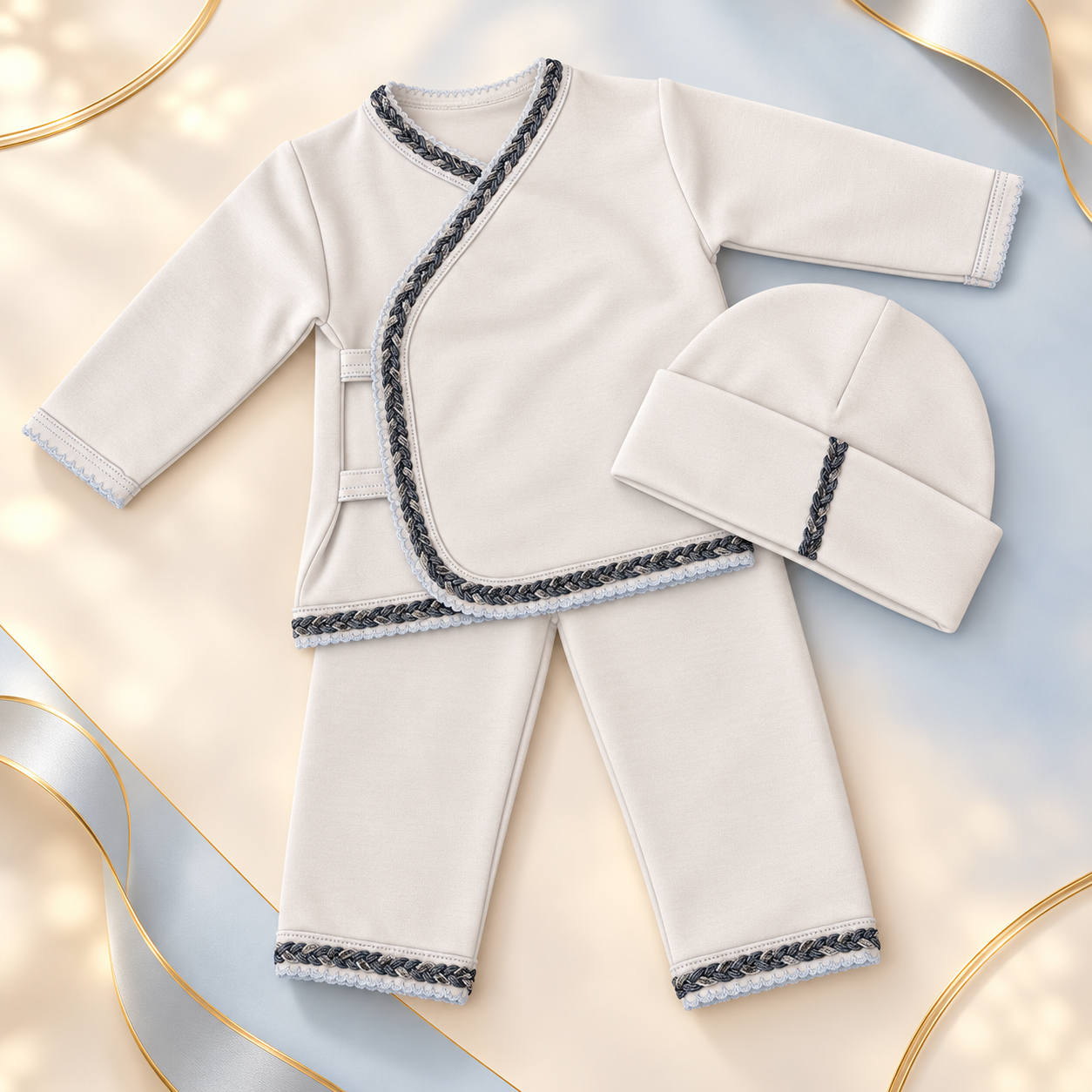 Boy's Baby Blue Layette Set